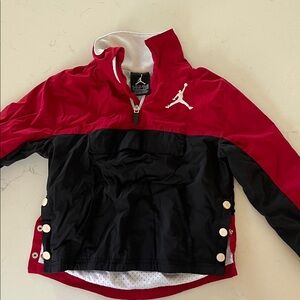 Jordan Kids Red and Black Half-Zip Pullover Jacket